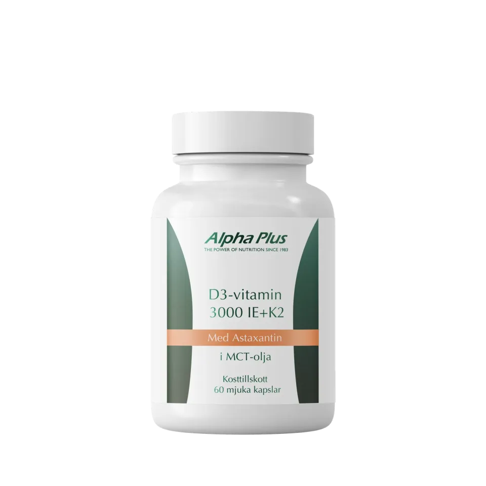 A+ Multivitamin D3 3000 IE + K2 kapsler 60 stk MCT