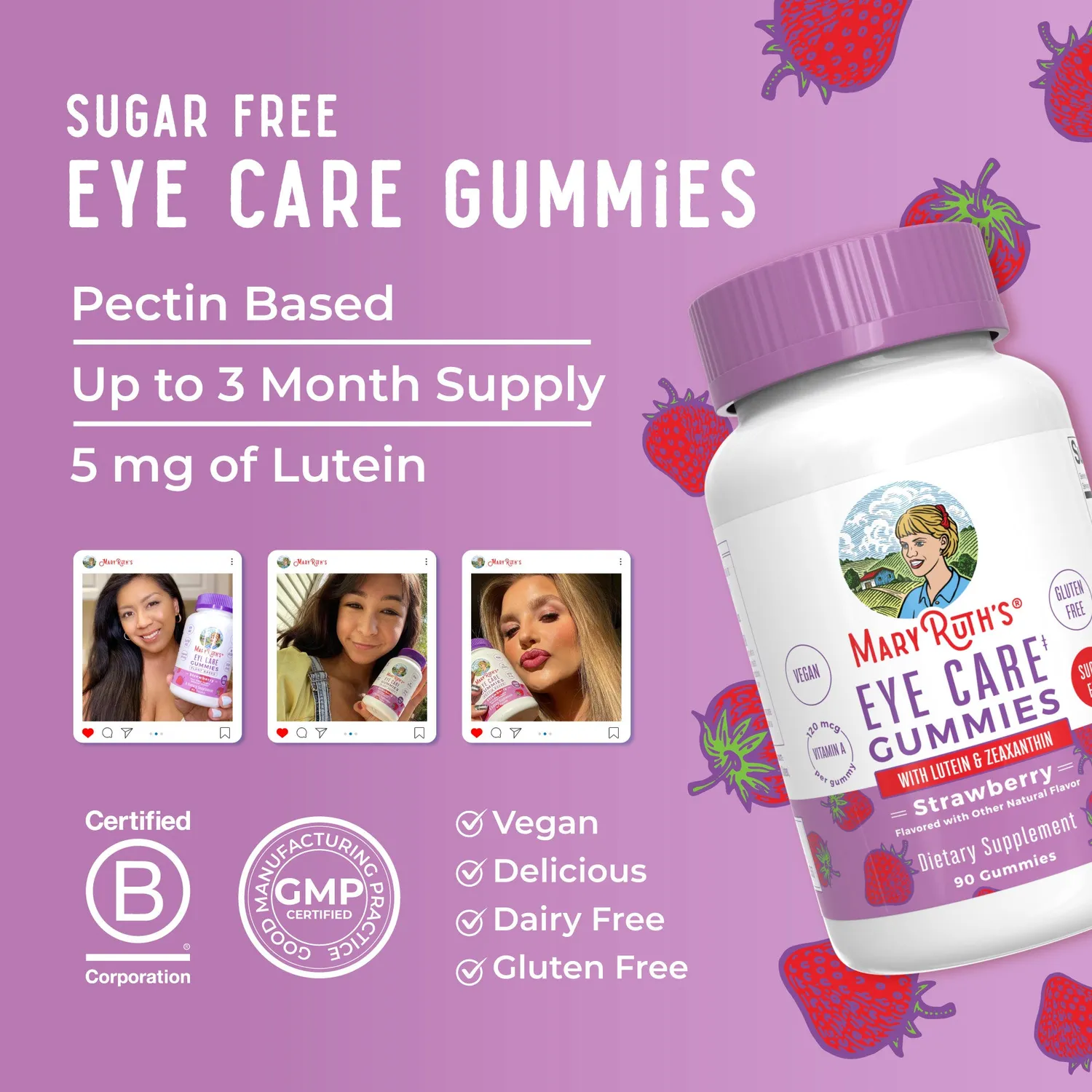 MaryRuth's Eye Care gummies med lutein jordbær