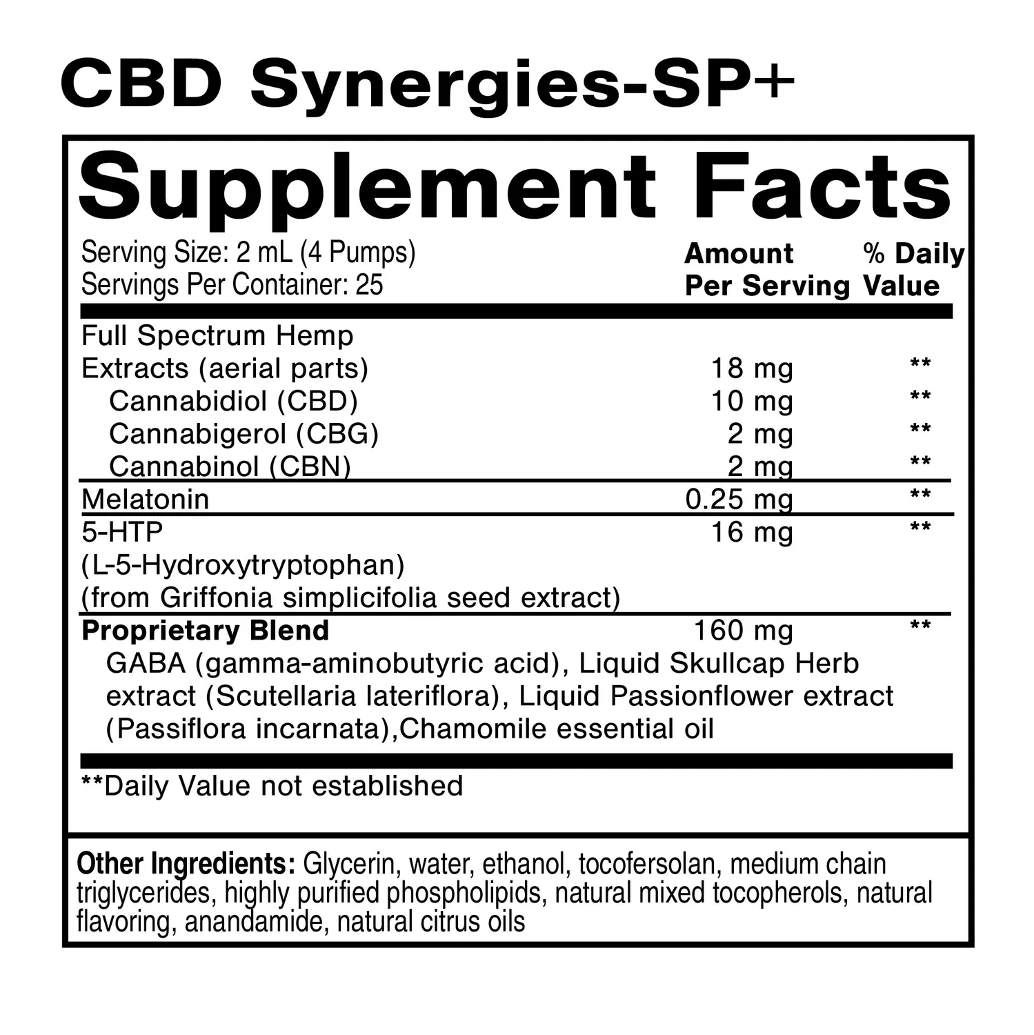 Quicksilver Scientific CBD Synergies-SP+ dråper 50 ml søvn