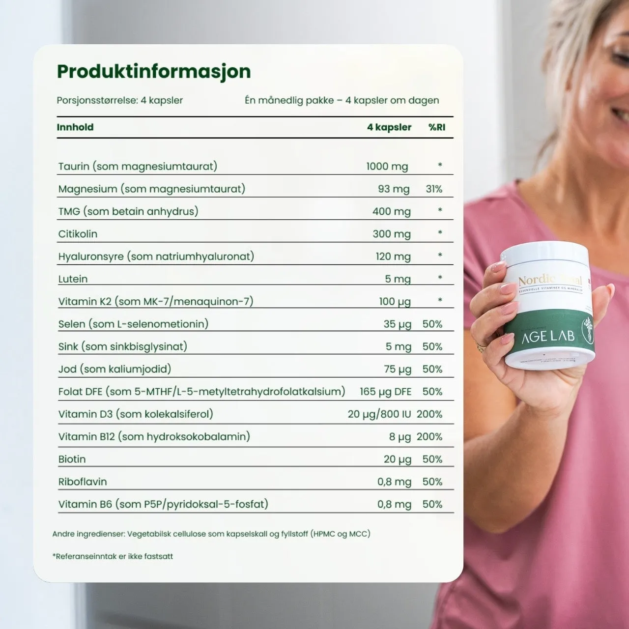 NAD Total Longevitypakken NAD Nordic kreatin pakke