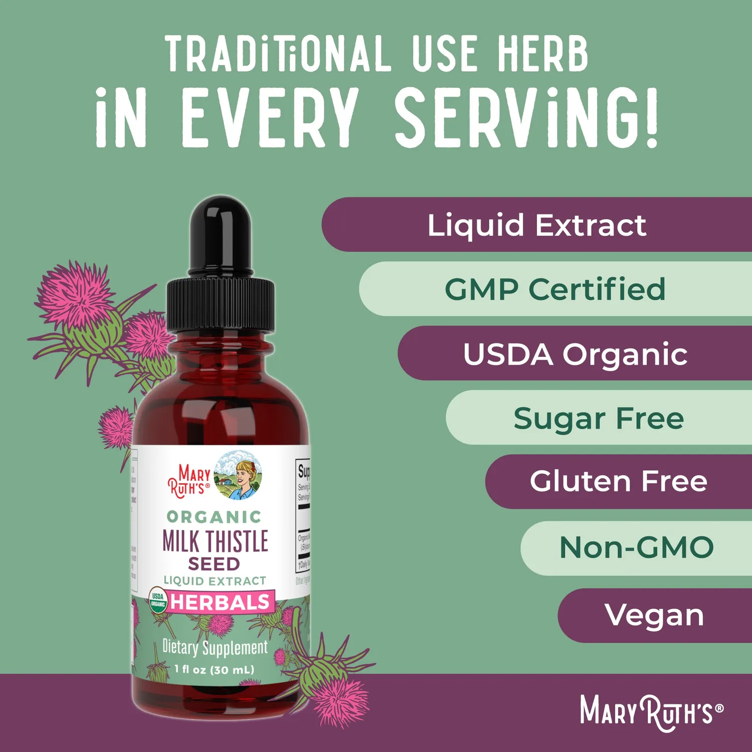 MaryRuth's Milk Thistle mariatisteldråper