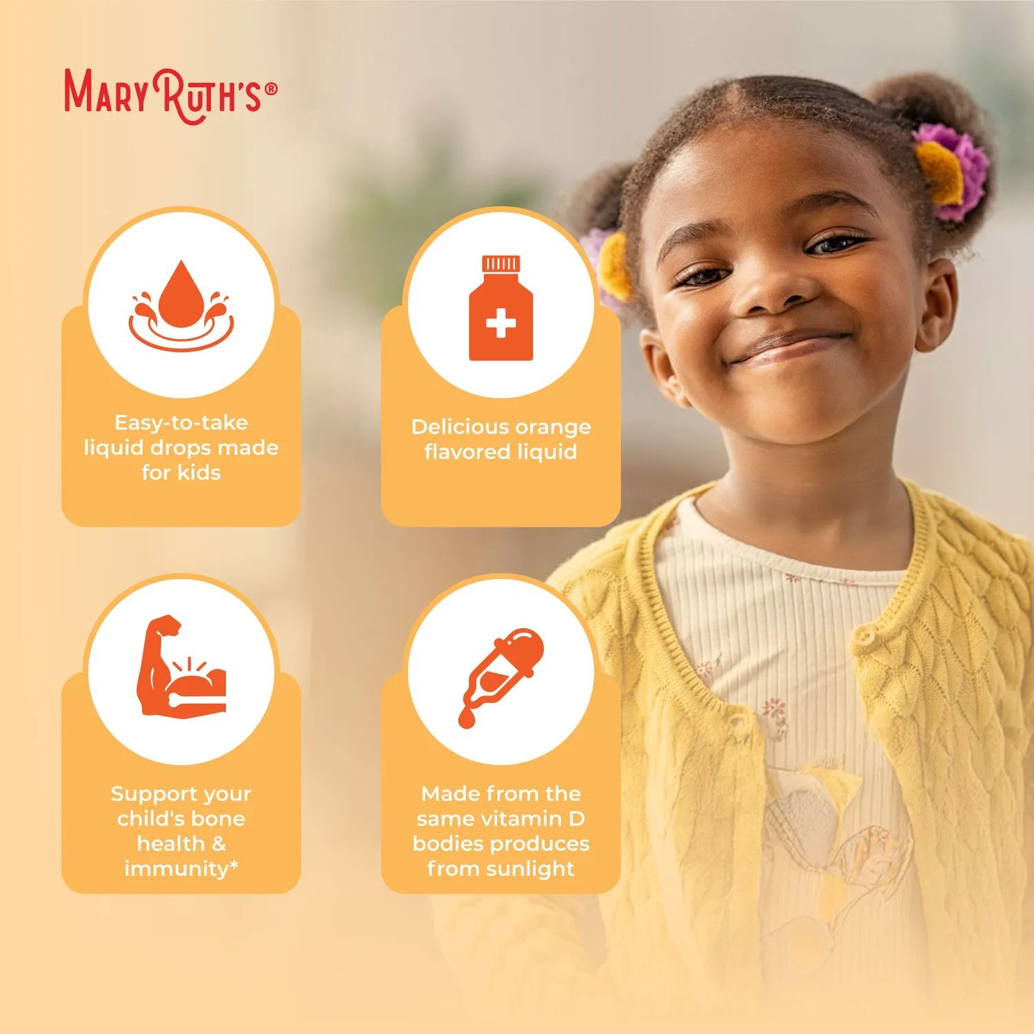 MaryRuth's Organic Kids D3 dråper appelsin 30 doser