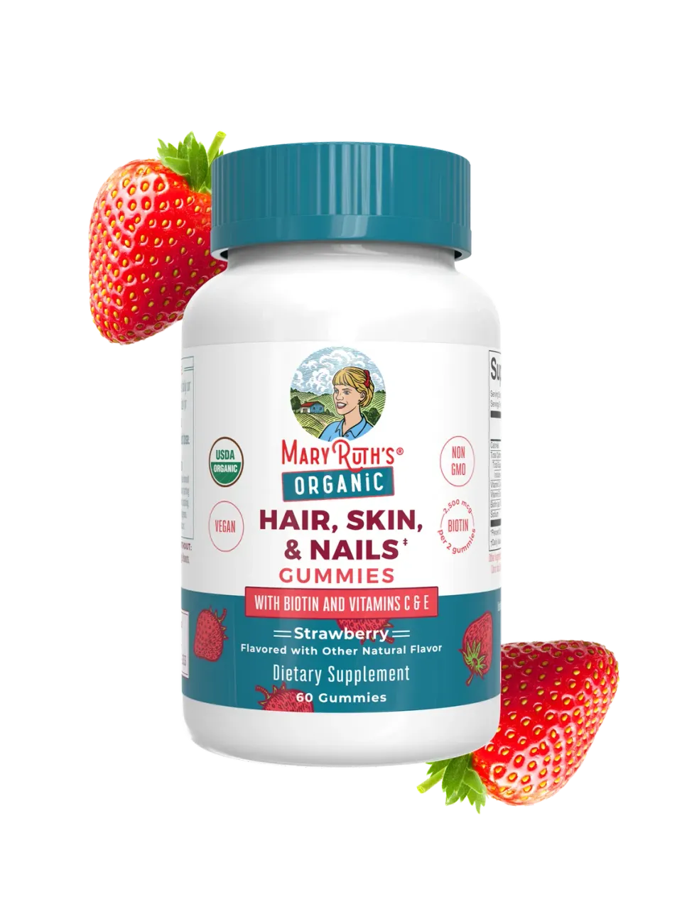 MaryRuth's Hair Skin Nails gummies jordbær biotin