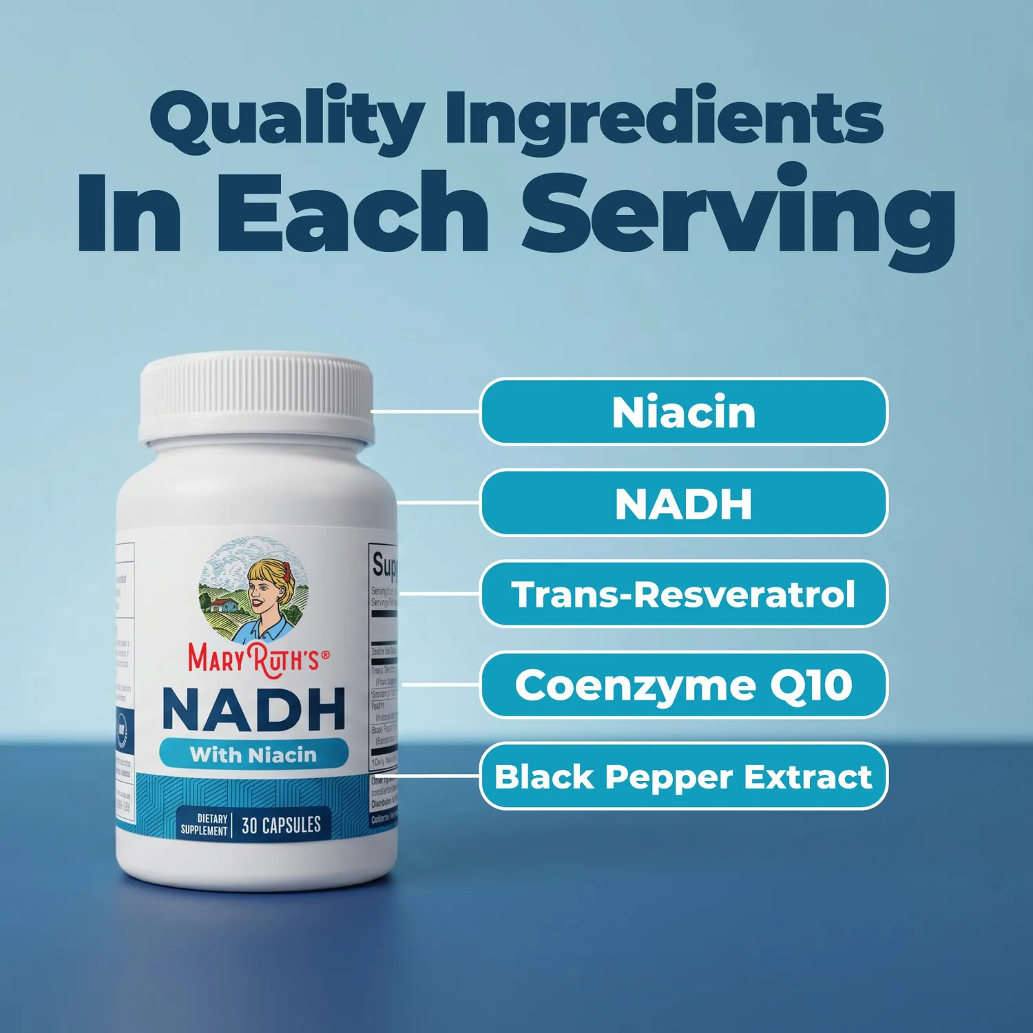 MaryRuth's NADH kapsler niacin CoQ10 1 stk