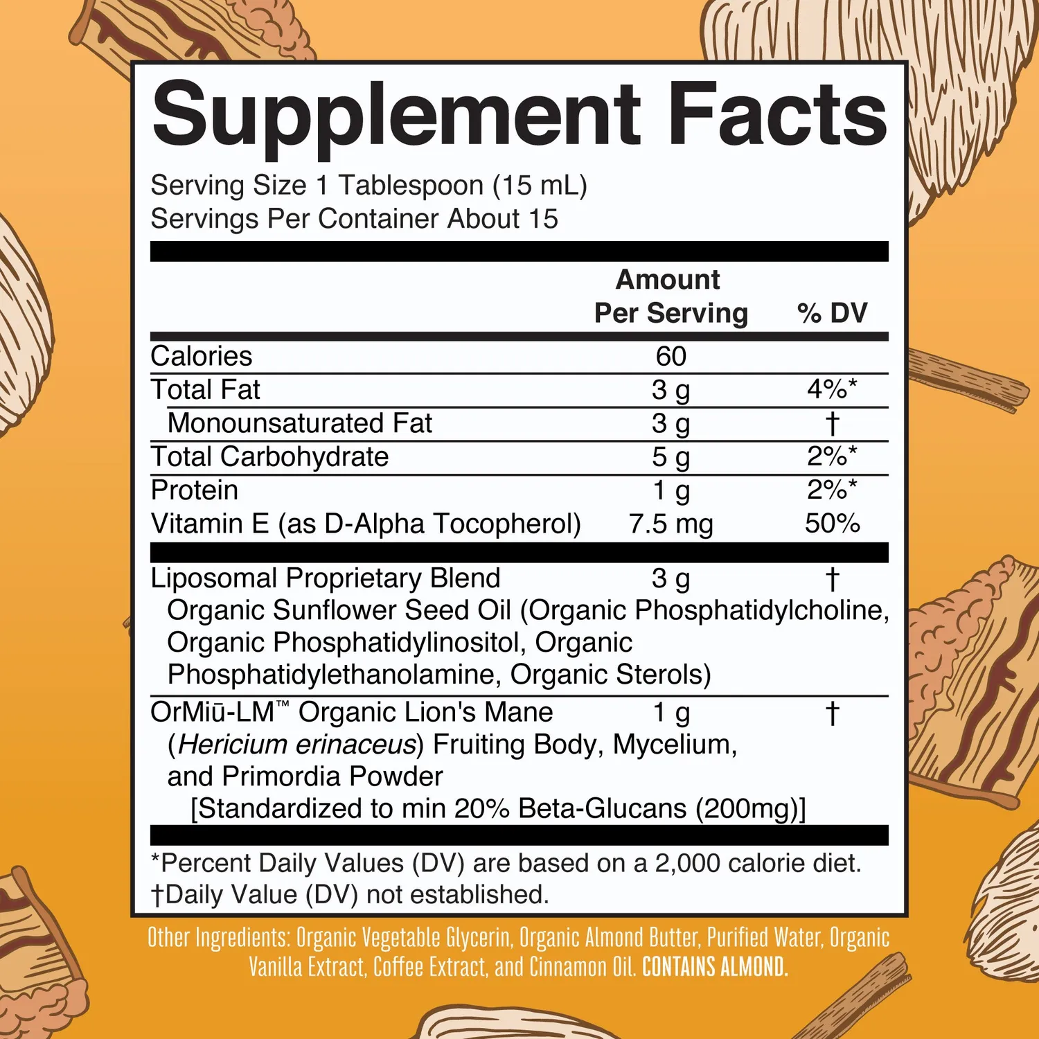 MaryRuth's Organic Lion's Mane Liposomal sopp kaffekake