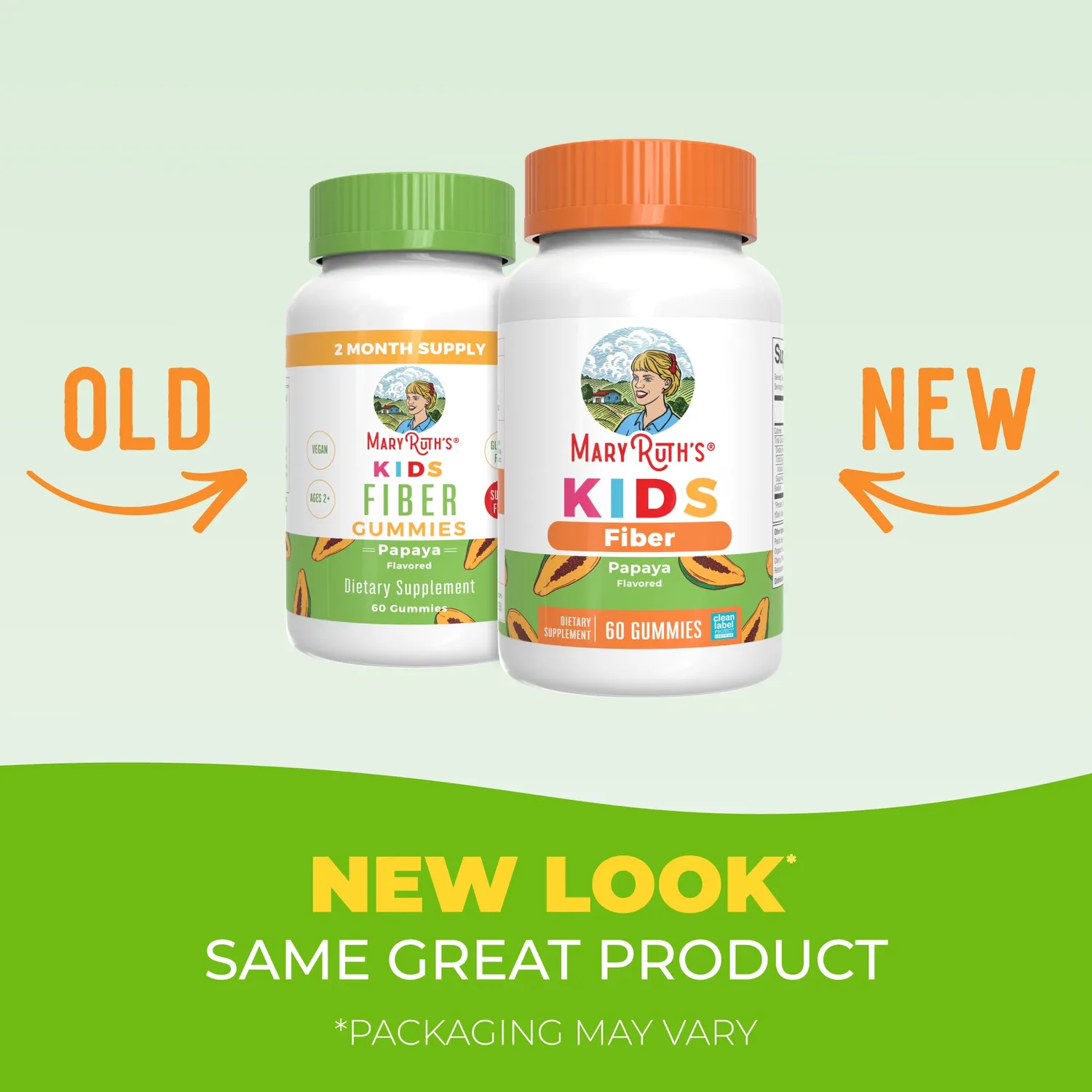 MaryRuth's Kids Fiber Gummies fibergummi papaya 60 stk sukkerfri