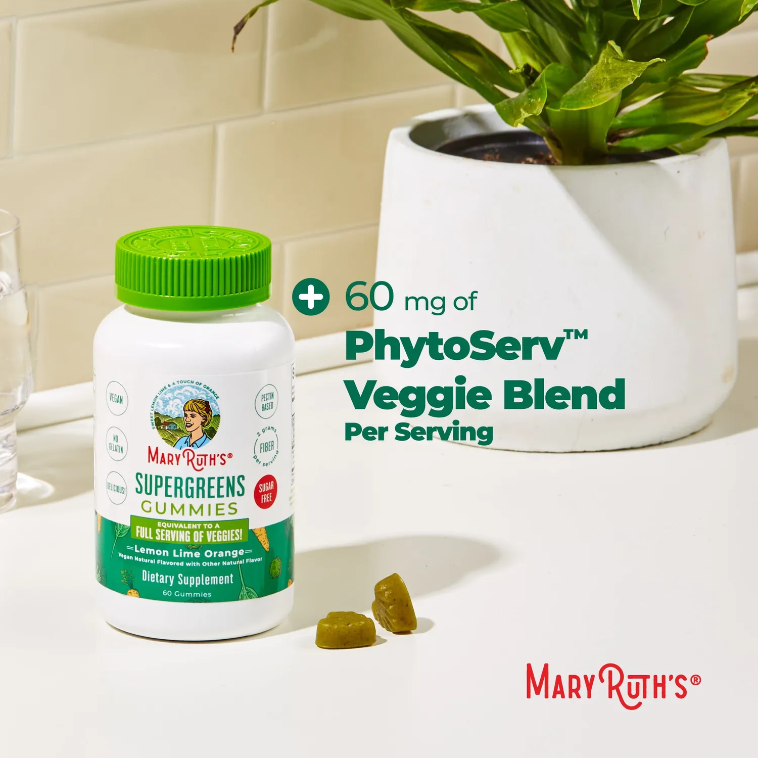 MaryRuth's Super Greens vingummi sitron-lime 2 stk