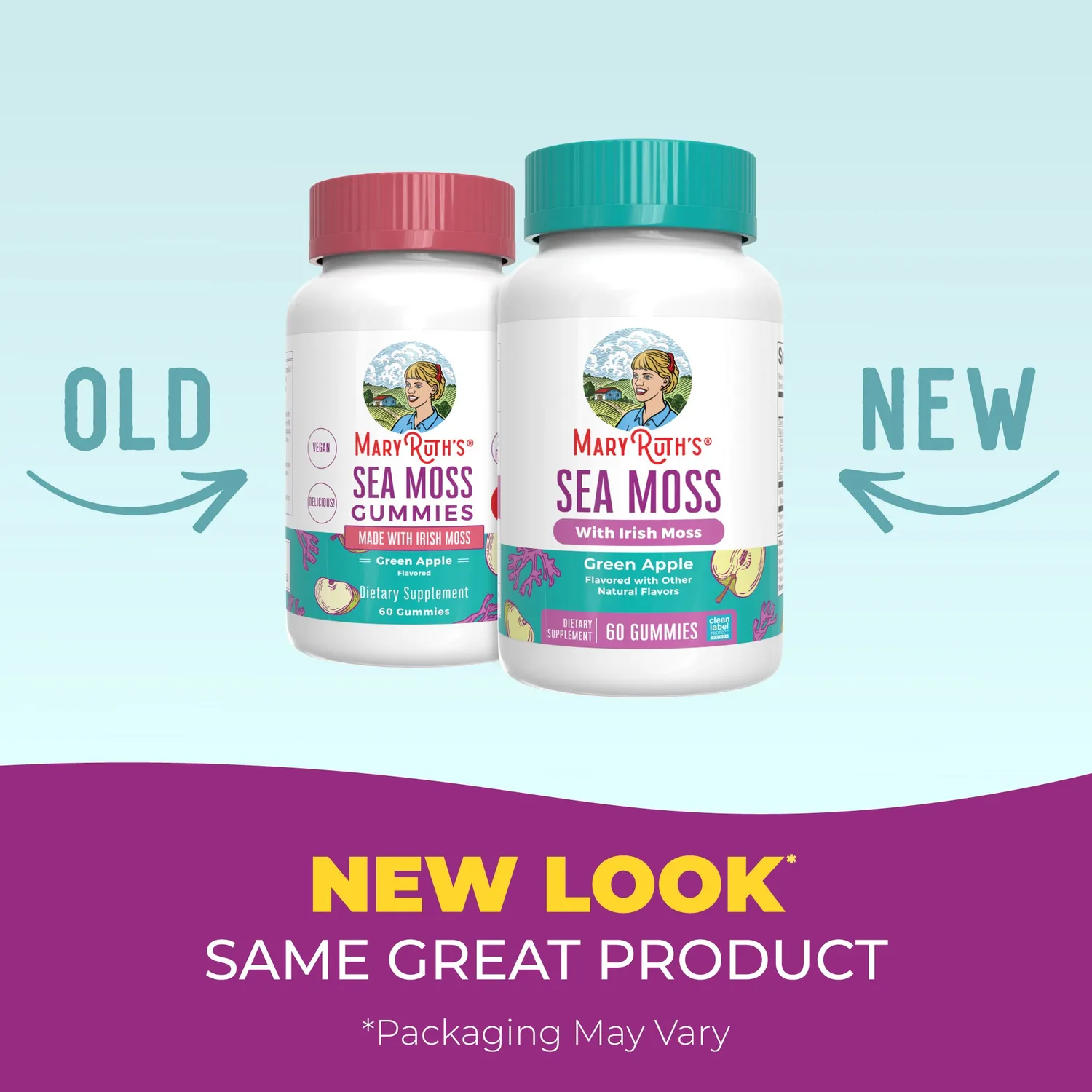 MaryRuth's Sea Moss gummies 60 stk grønt eple