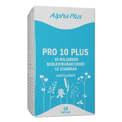 Alpha Plus Pro 10 Plus probiotika 60 kapsler 12 stammer