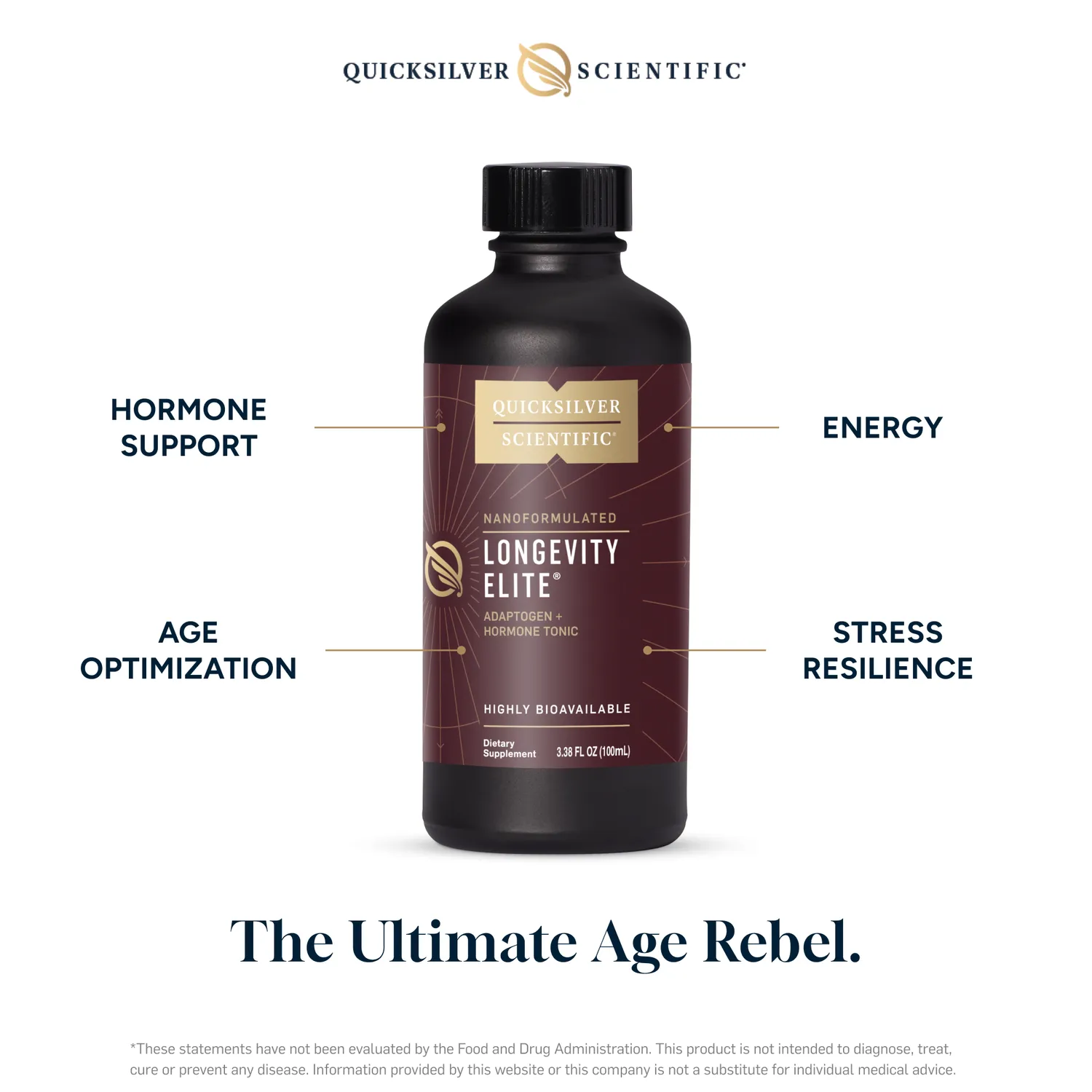 Quicksilver Scientific Longevity Elite tonic 100 ml adaptogen