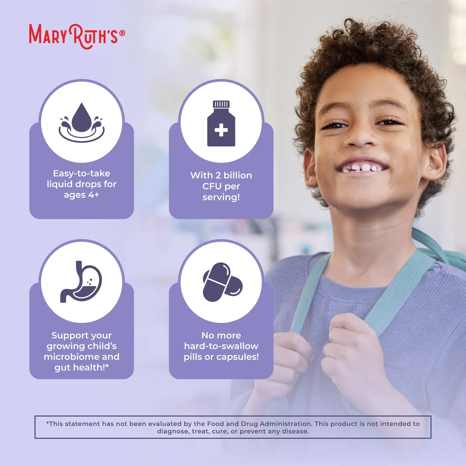 MaryRuth's Organic Kids Probiotika dråper bær 2 mrd CFU