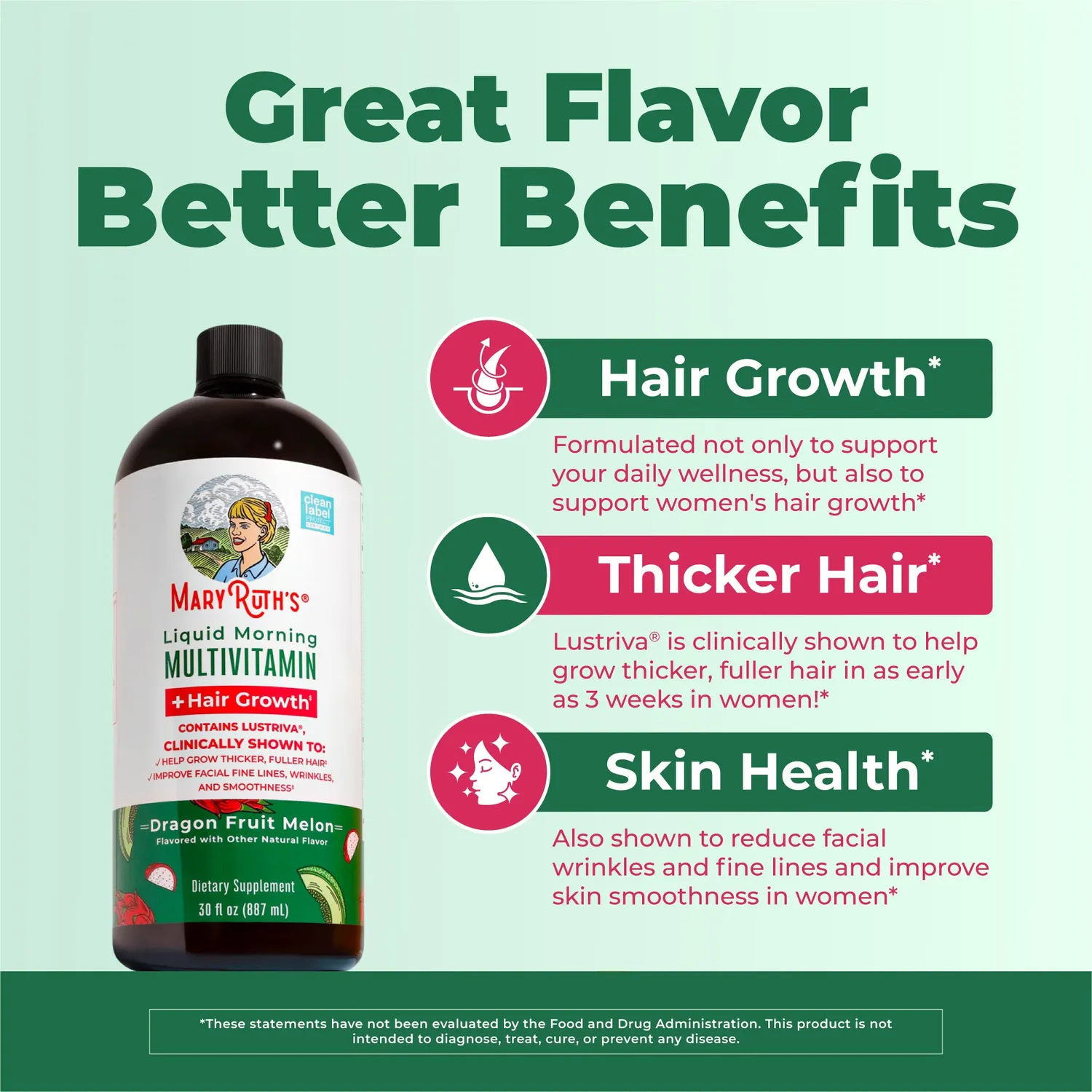 MaryRuth's Morning Multivitamin + Hair Growth flytende