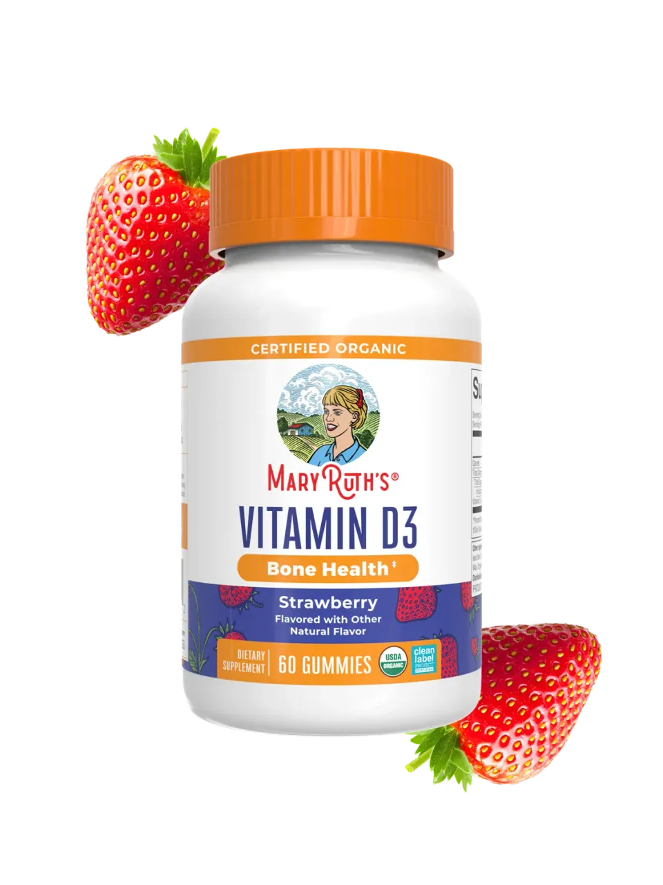 MaryRuth's Organic Vitamin D3 gummies jordbær familie