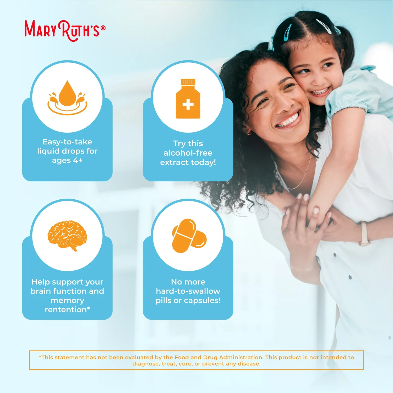MaryRuth's Omega-3 dråper vegansk appelsin 30 doser
