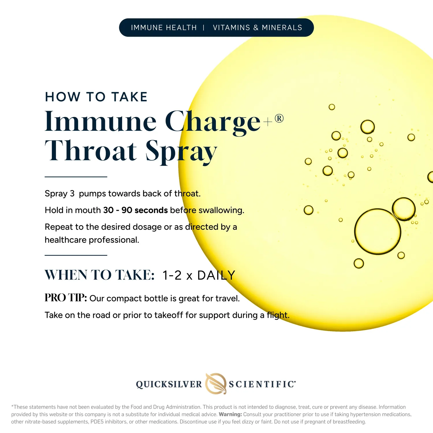Quicksilver Immune Charge+ halsspray 27 ml sink