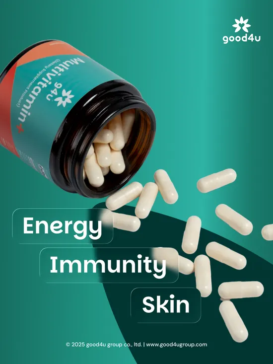 Good4 g4u Multivitamin+ daglig kosttilskudd komplett innhold