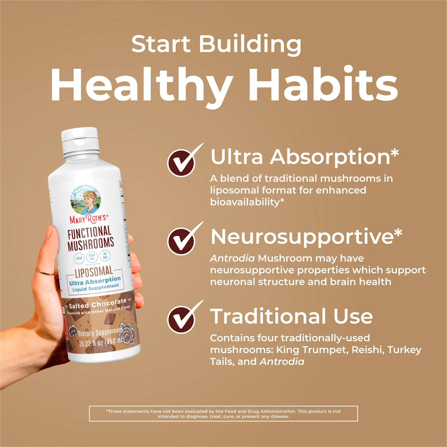 MaryRuth's Functional Mushrooms Liposomal sopp sjokolade