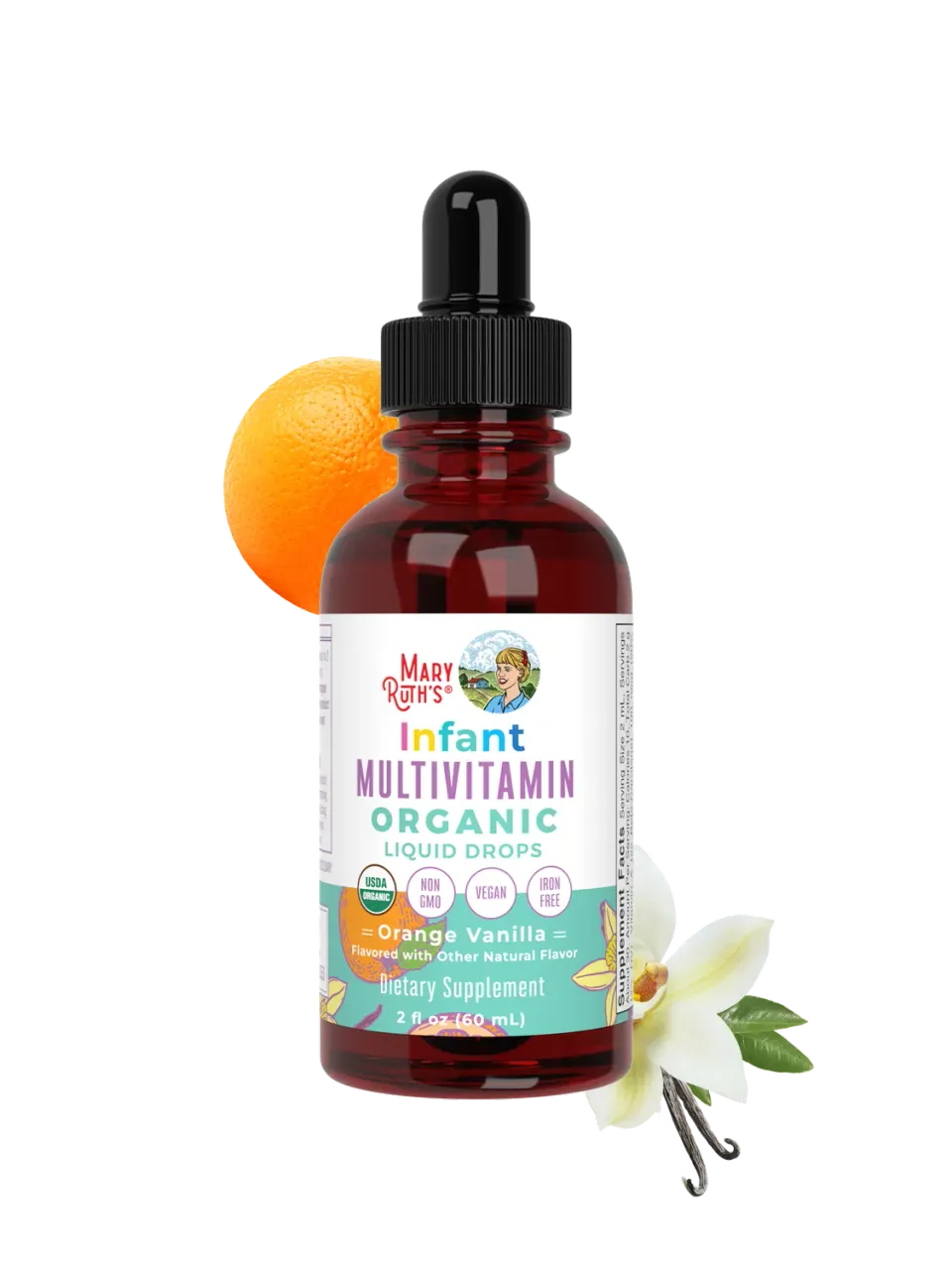 MaryRuth's Organic Infant Multivitamin dråper appelsin-vanilje