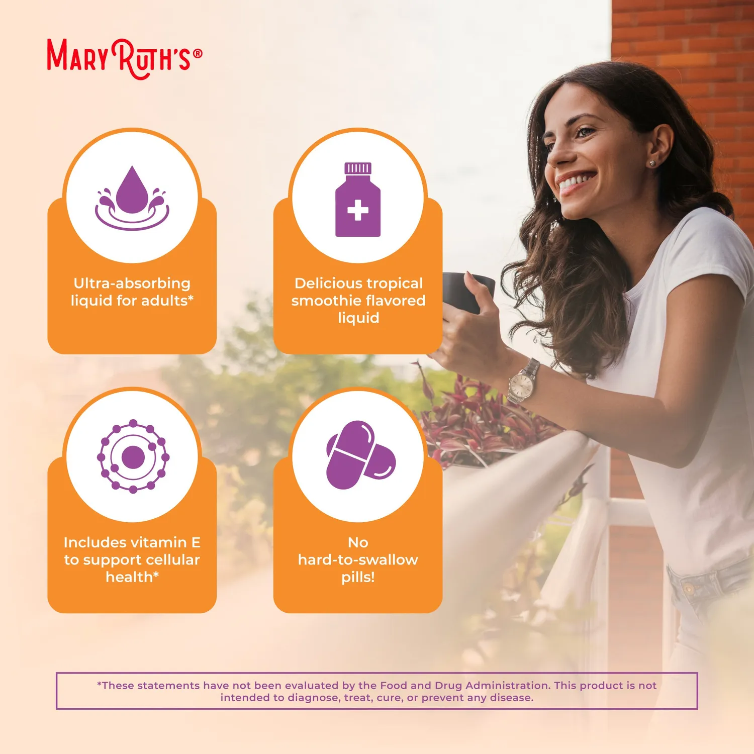 MaryRuth's Quercetin Liposomal tilskudd ananas appelsin