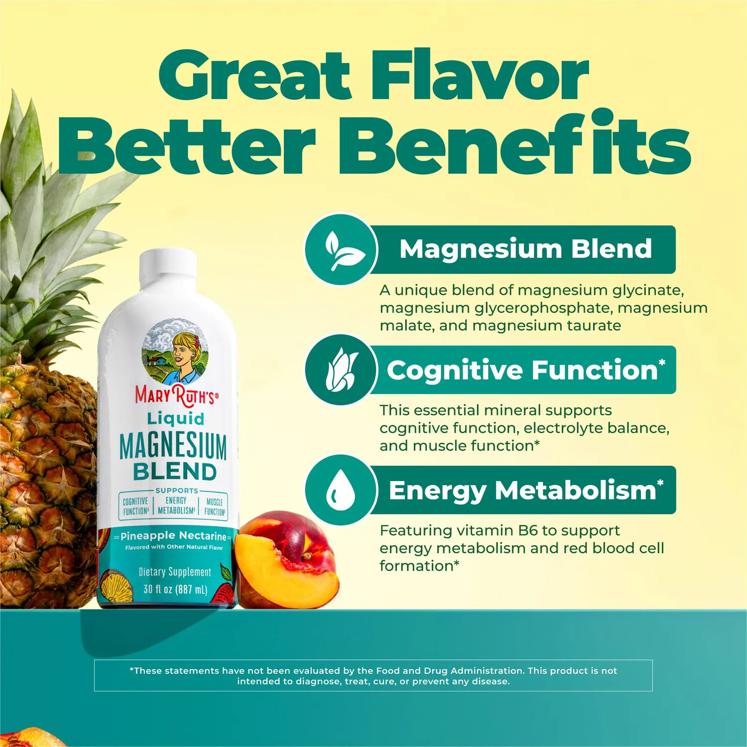 MaryRuth's Magnesium Blend flytende ananas 4 typer