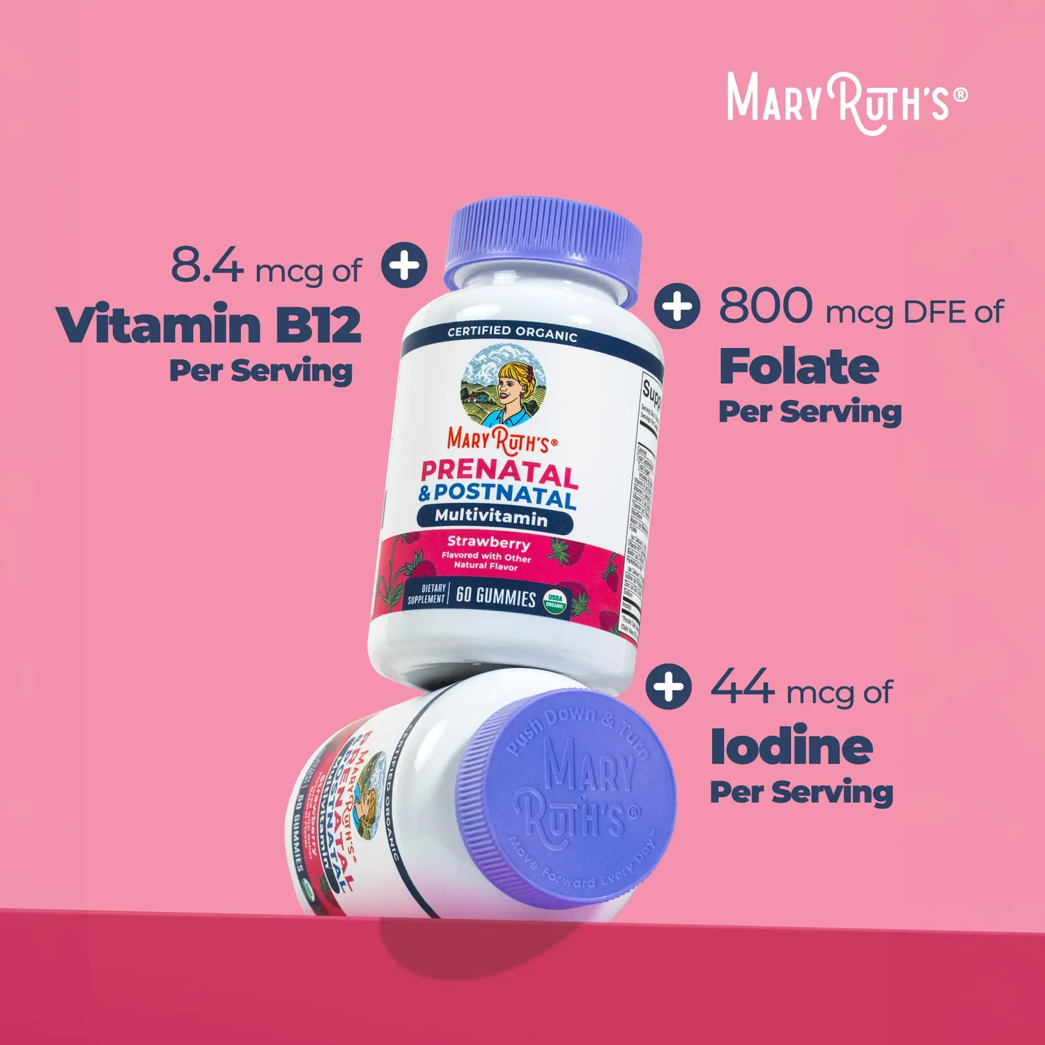 MaryRuth's Organic Prenatal & Postnatal Multivitamin gummies jordbær