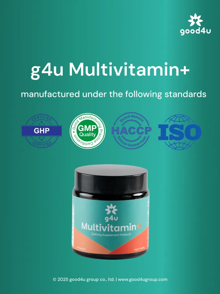 Good4 g4u Multivitamin+ kosttilskudd for immunforsvar og energi