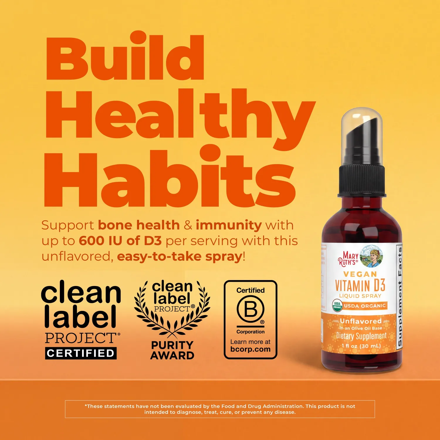 MaryRuth's Vitamin D3 spray vegansk nøytral 30 doser