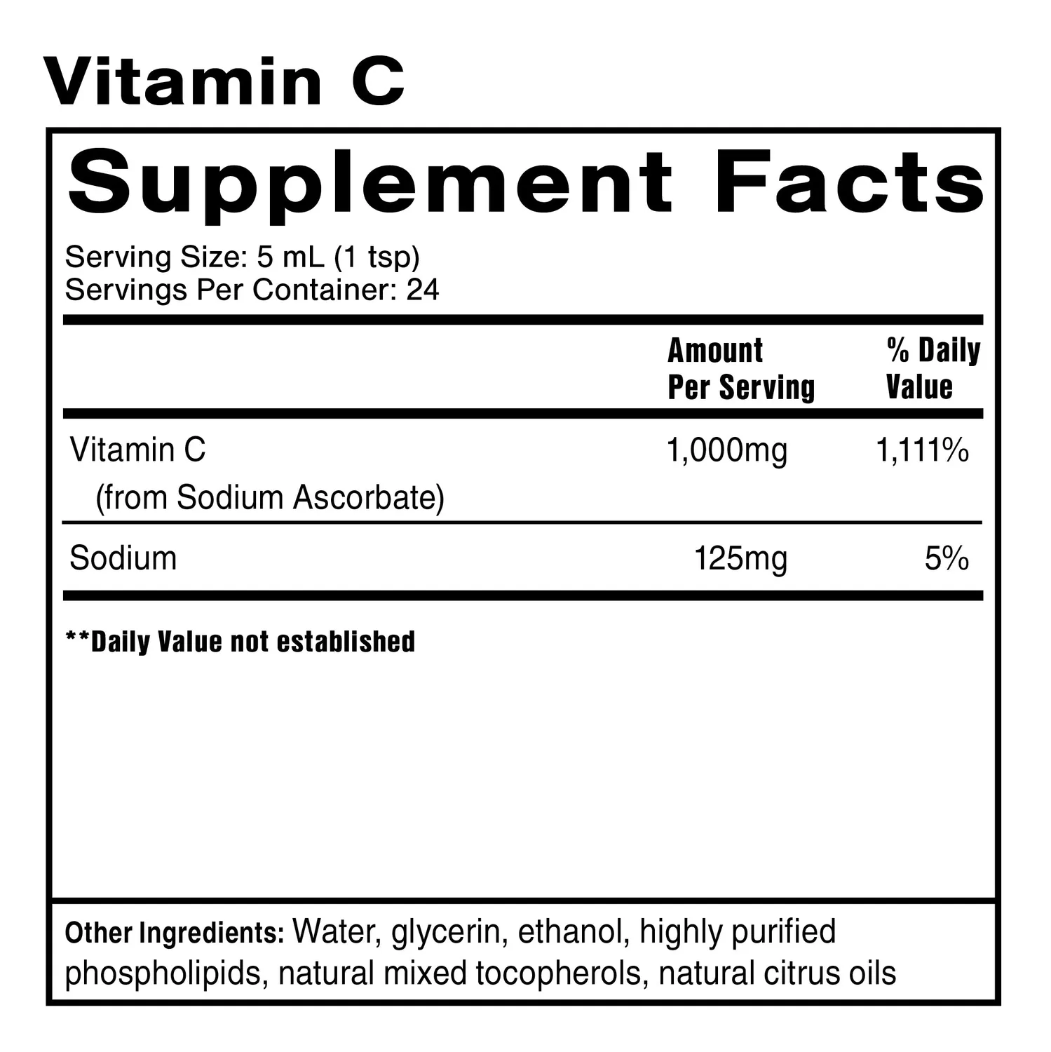 Quicksilver Vitamin C flytende 120 ml liposomal