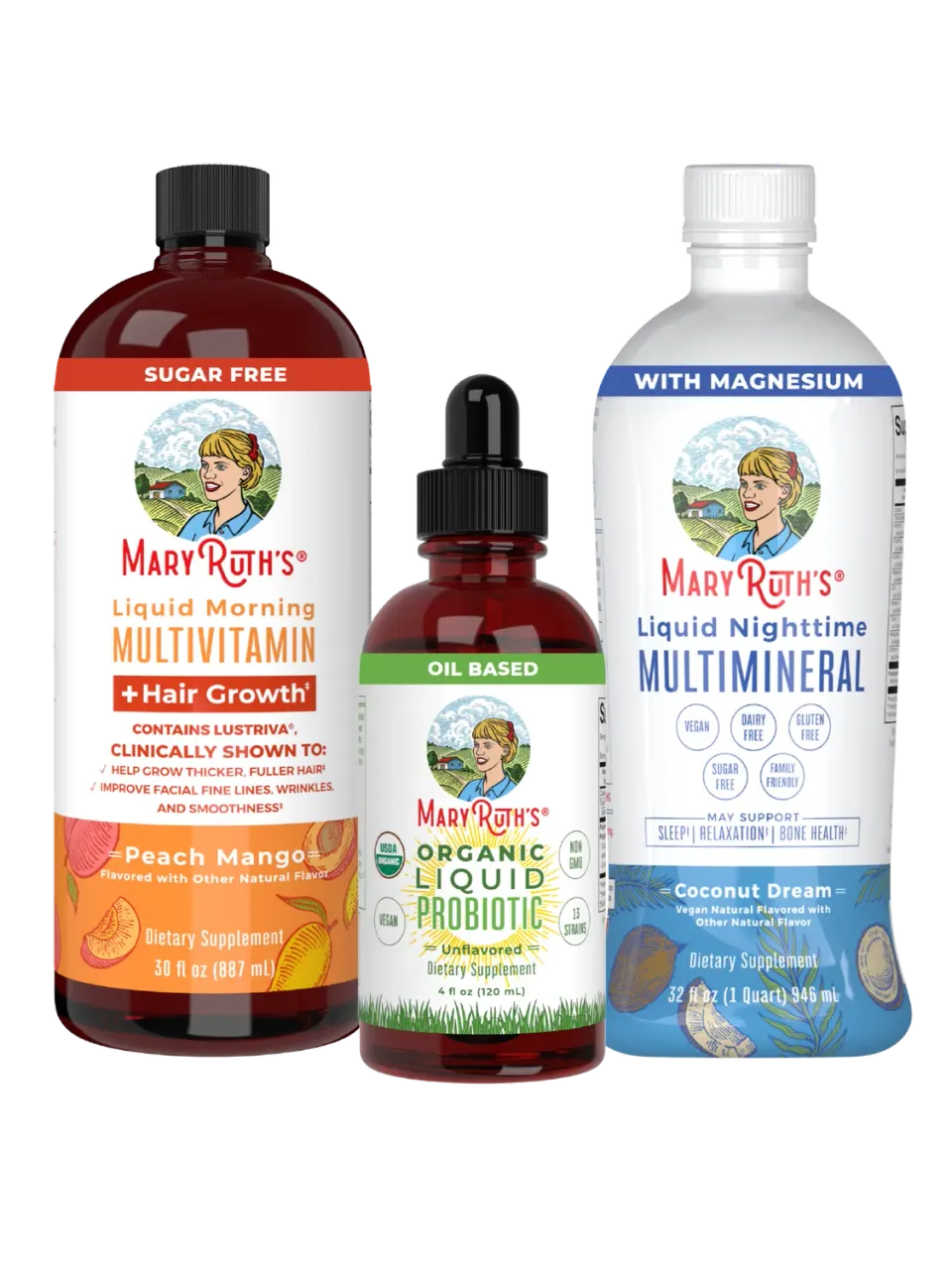 MaryRuth's Triad of Health + Hair Growth pakke flytende 3 deler