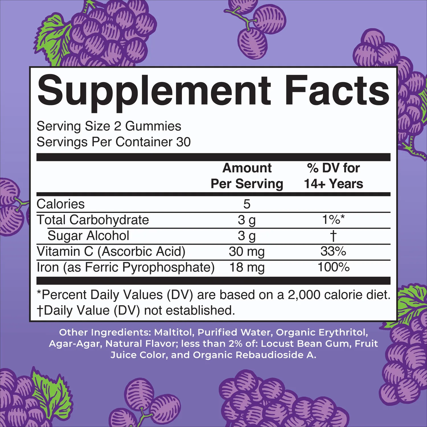 MaryRuth's Iron Gummies jerngummi sukkerfri vitamin C
