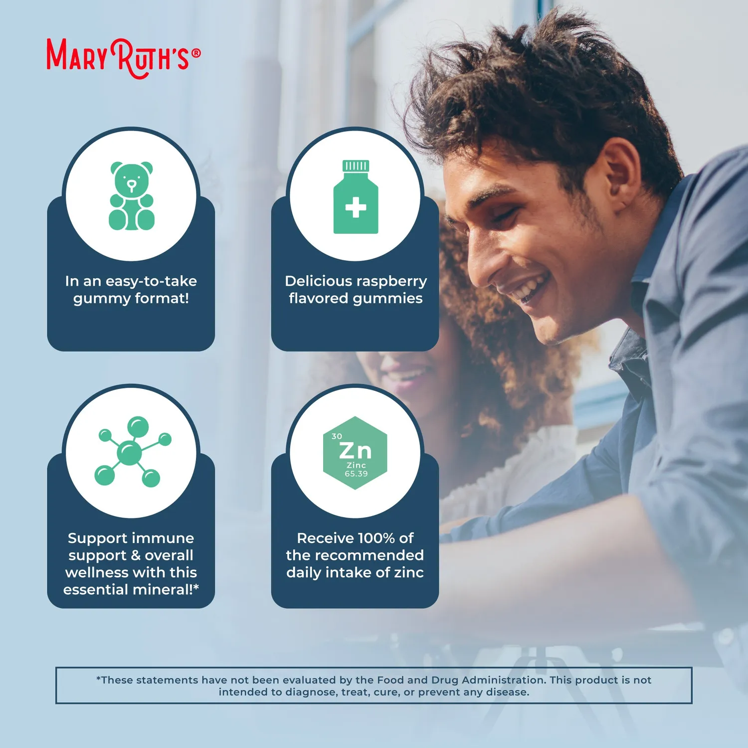 MaryRuth's Zinc Gummies sink gummies bringebær immunforsvar