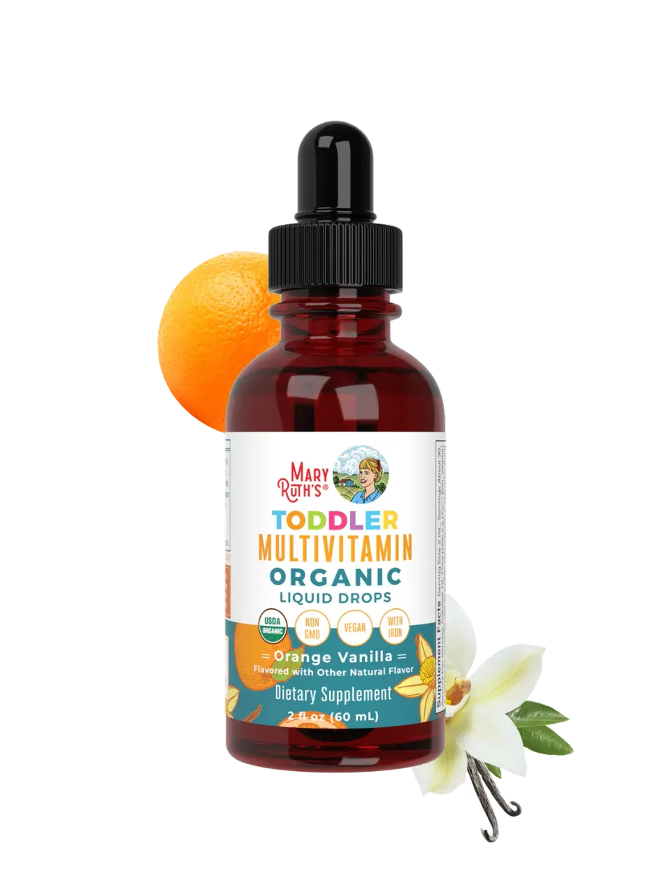 MaryRuth's Toddler multivitamindråper jern appelsin-vanilje 30 doser