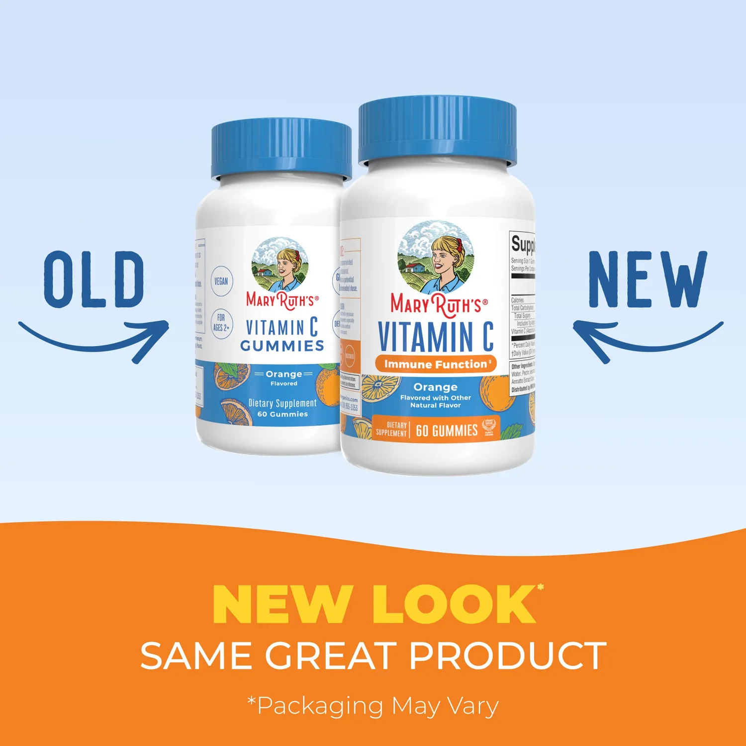 MaryRuth's Vitamin C vitamingummies appelsin 60 stk antioksidant