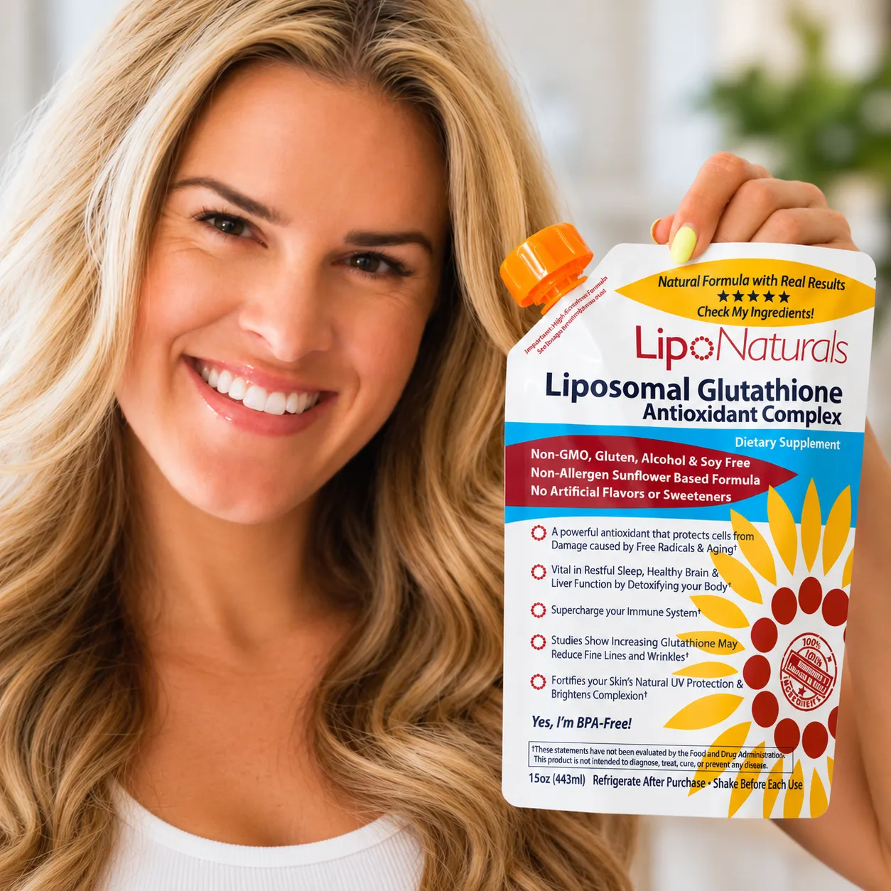 LipoNaturals Glutathione Complex flytende 15oz 30 doser C-vitamin