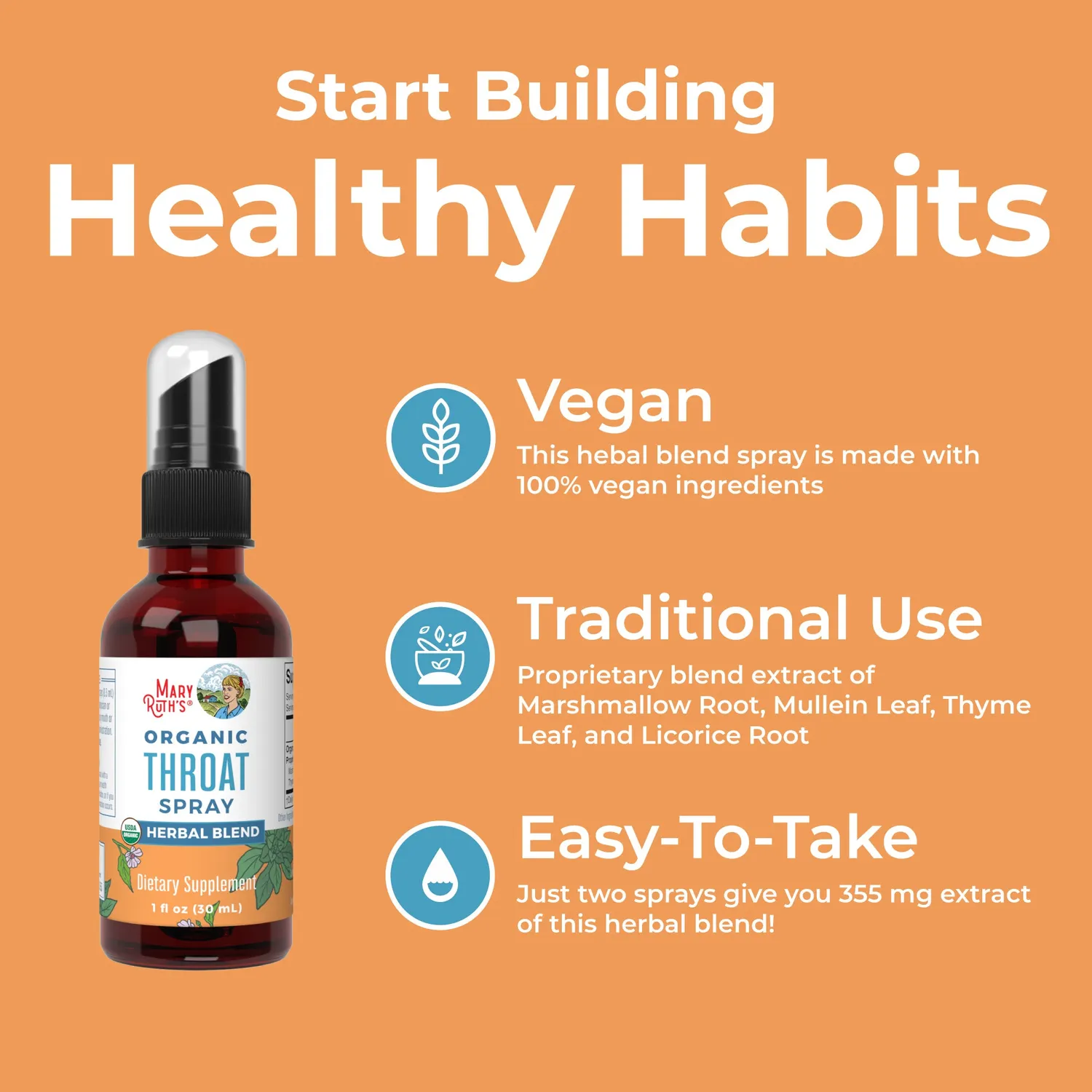 MaryRuth's Organic Throat halsspray uten smak