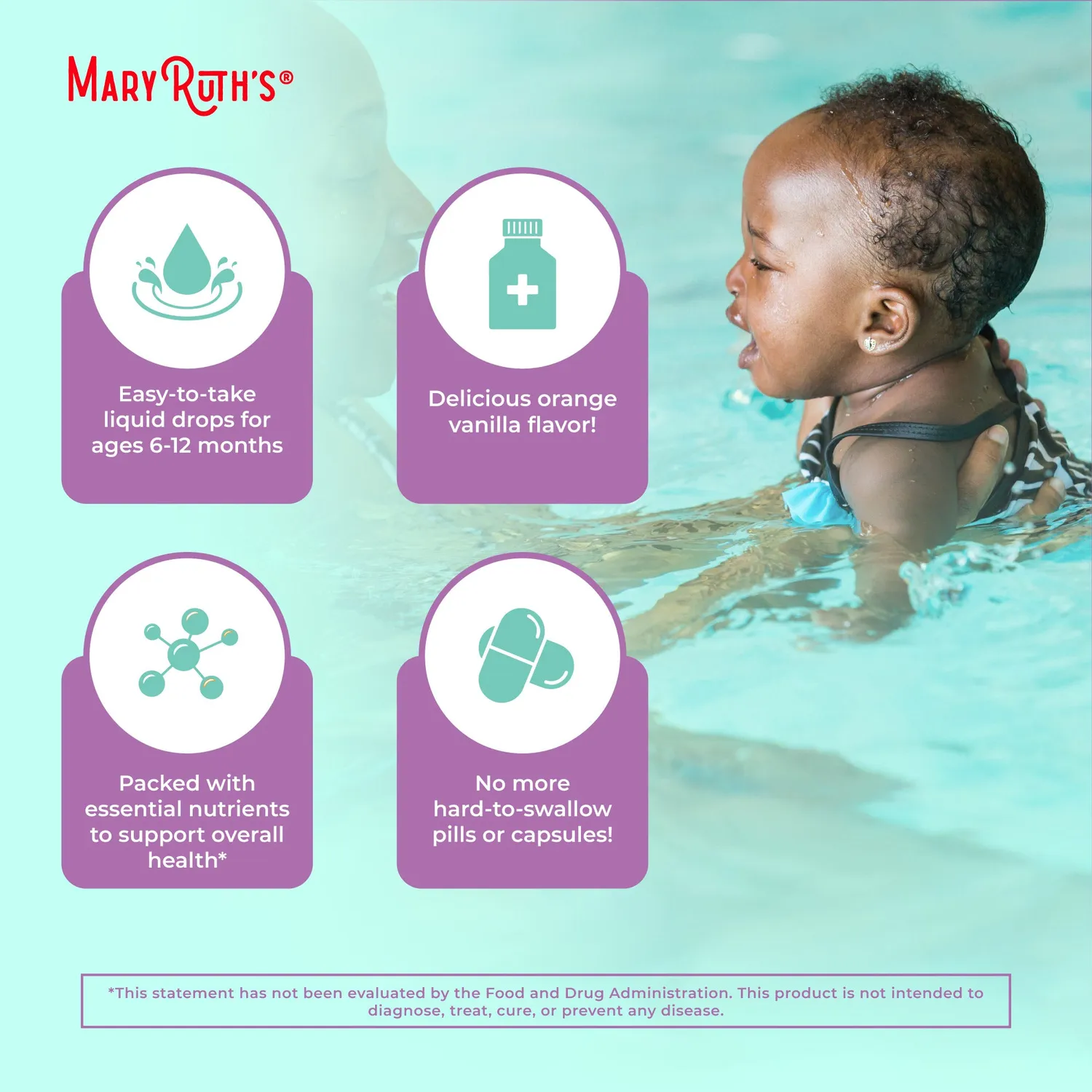 MaryRuth's Organic Infant Multivitamin dråper appelsin-vanilje