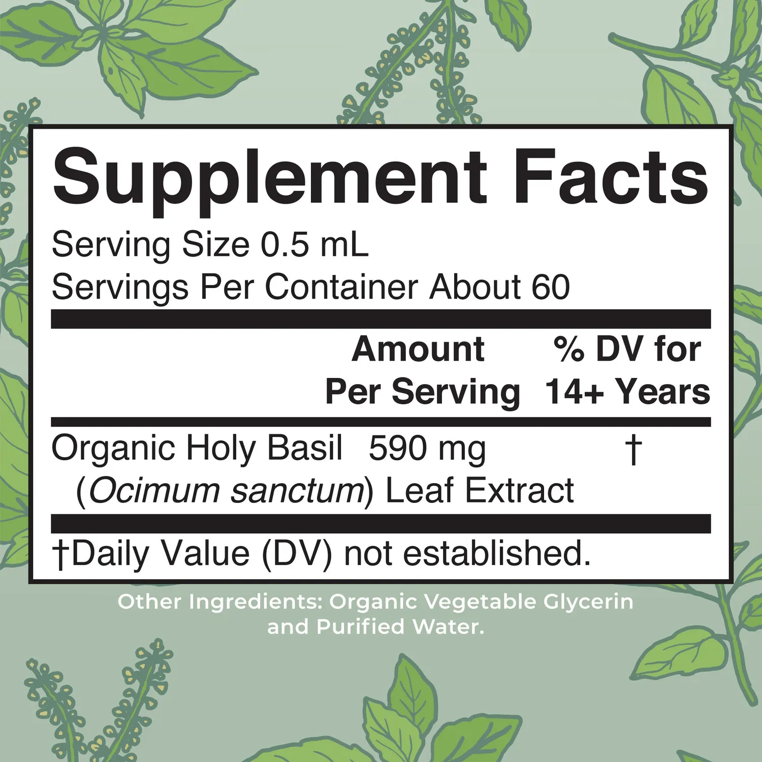 MaryRuth's Holy Basil Leaf urtedråper 30 ml tulsi