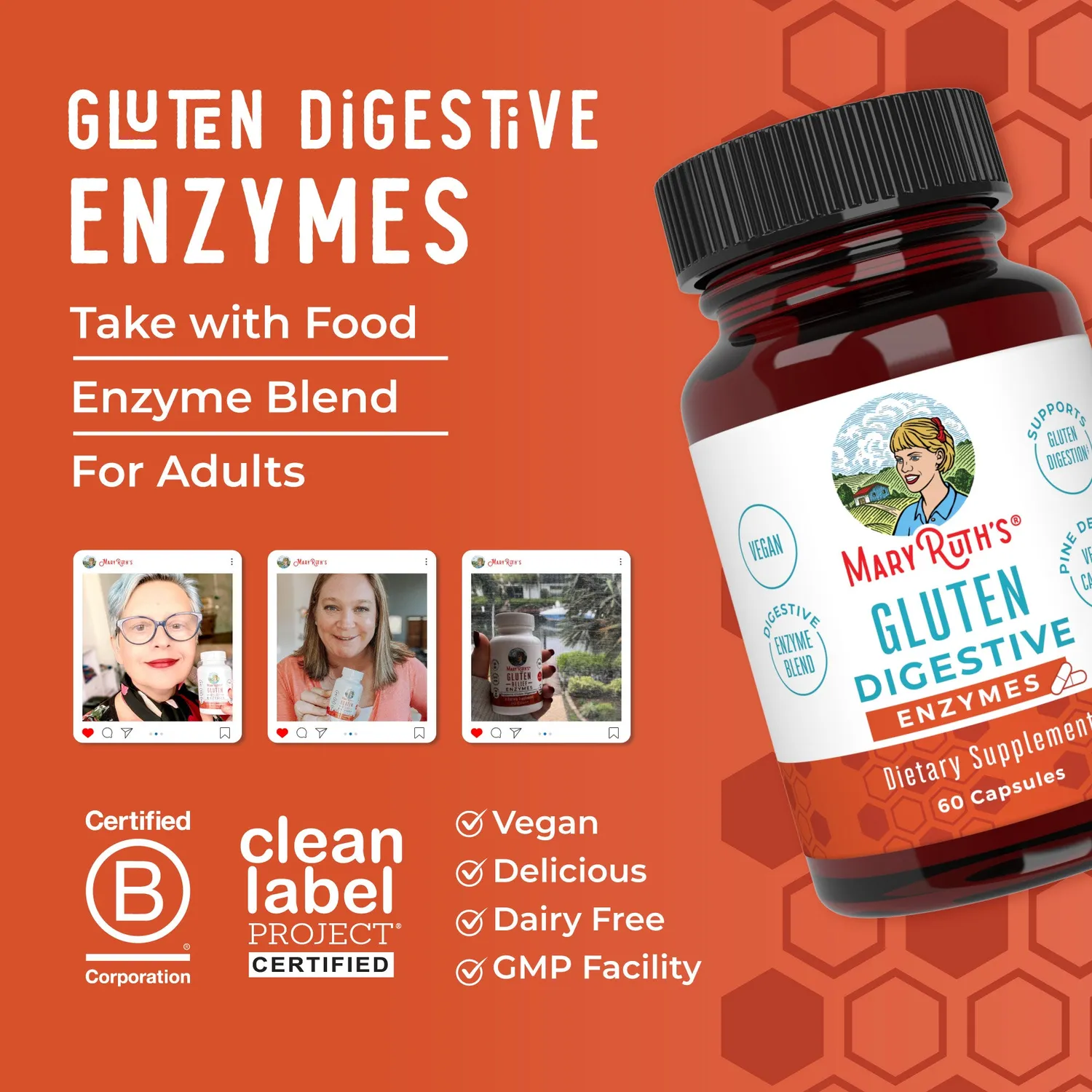 MaryRuth's Gluten Digestive Enzymes kapsler 60 stk