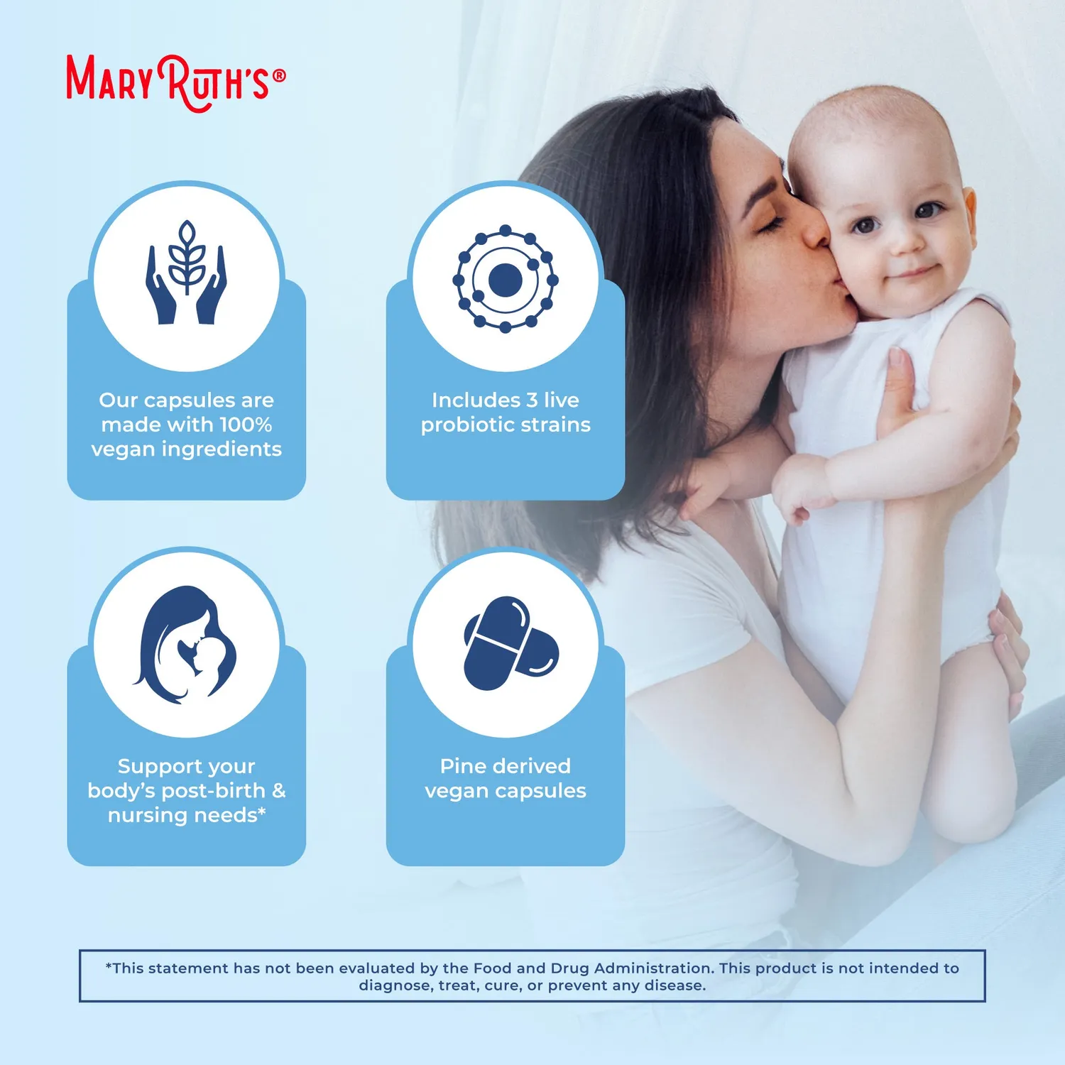 MaryRuth's Postnatal+ probiotikakapsler jern