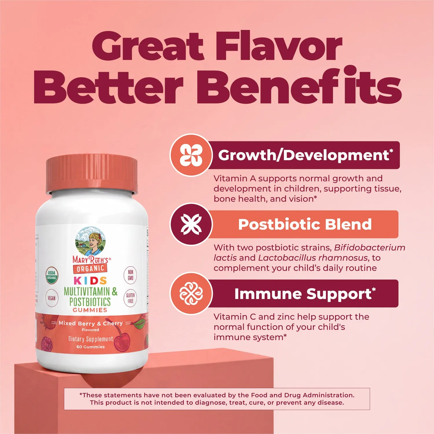 MaryRuth's Organic Kids Multivitamin gummies barn 60 bær