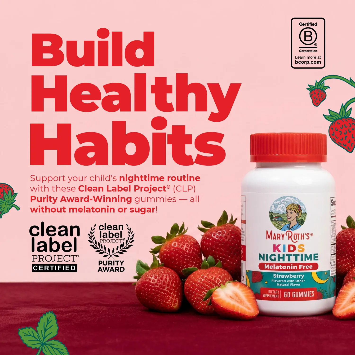 MaryRuth's Kids Nighttime vingummi 30 stk sukkerfri melatoninfri