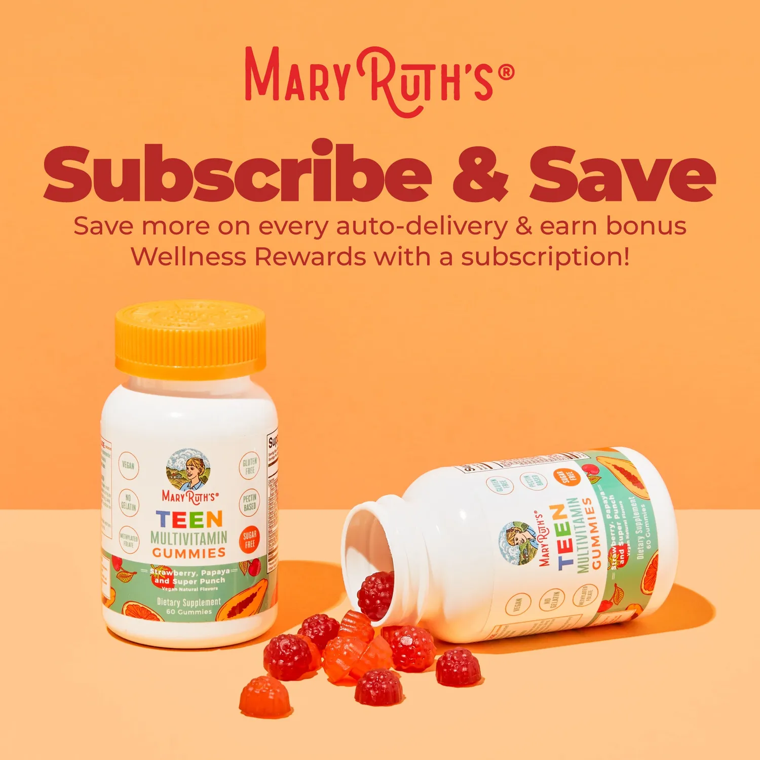 MaryRuth's Teen Multivitamin gummies tenåring sukkerfri