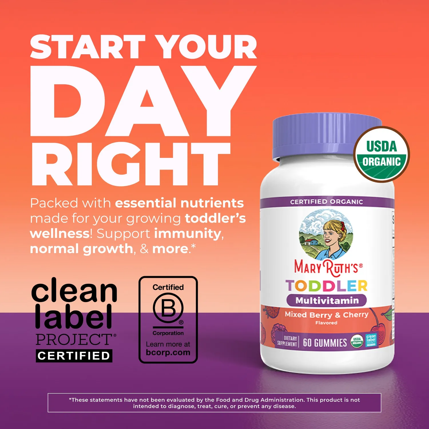 MaryRuth's Toddler Multivitamin vitamingummi bær