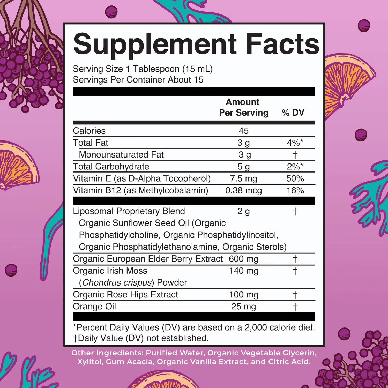 MaryRuth's Sea Moss Immune liposomal sitrus bær