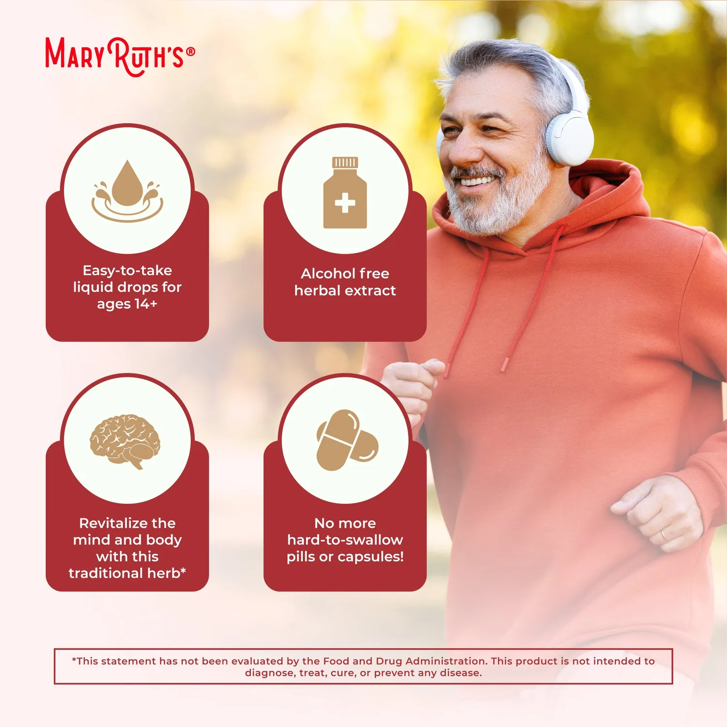 MaryRuth's Asian Ginseng dråper økologisk 30 ml adaptogen