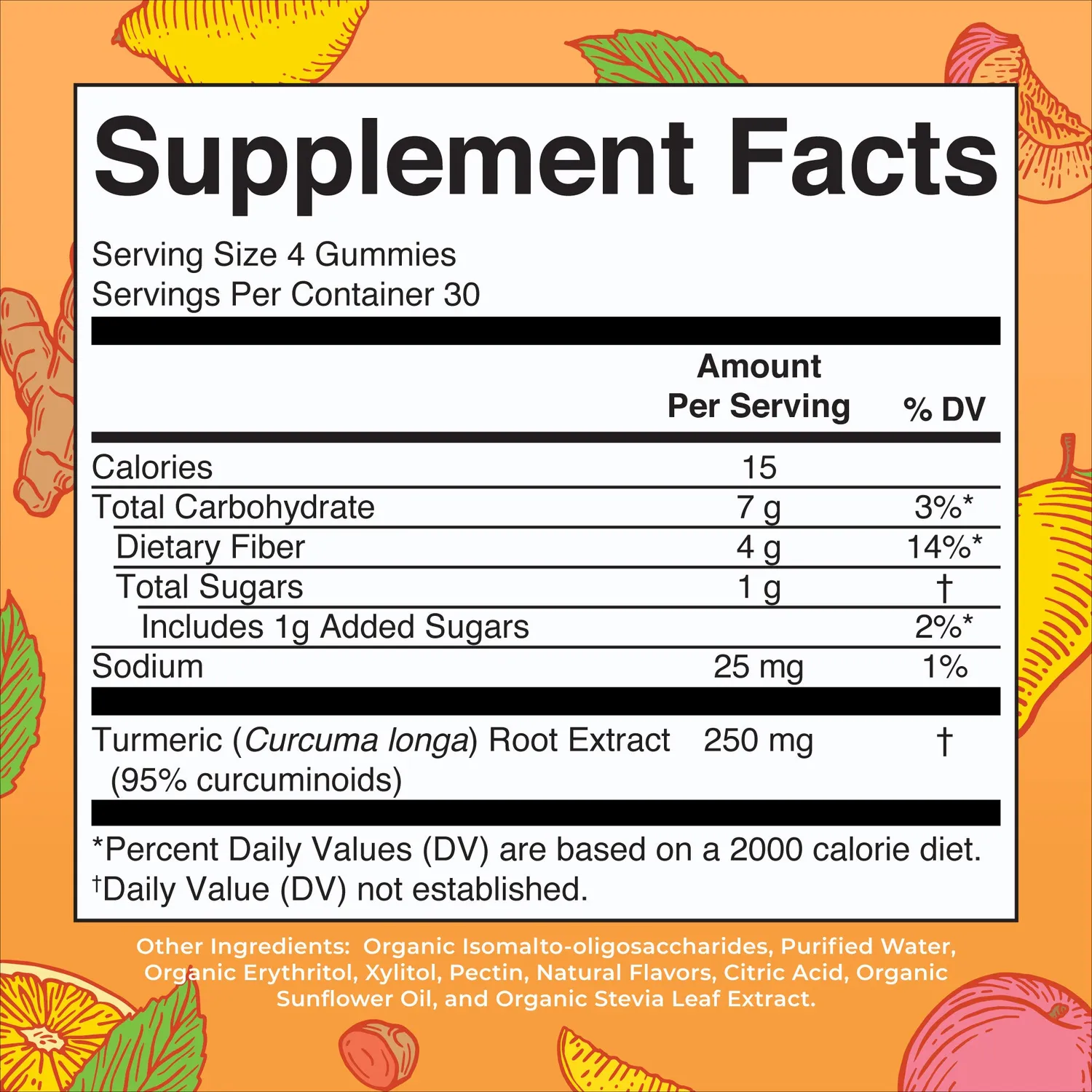 MaryRuth's Turmeric gummies fersken mango 30 porsjoner