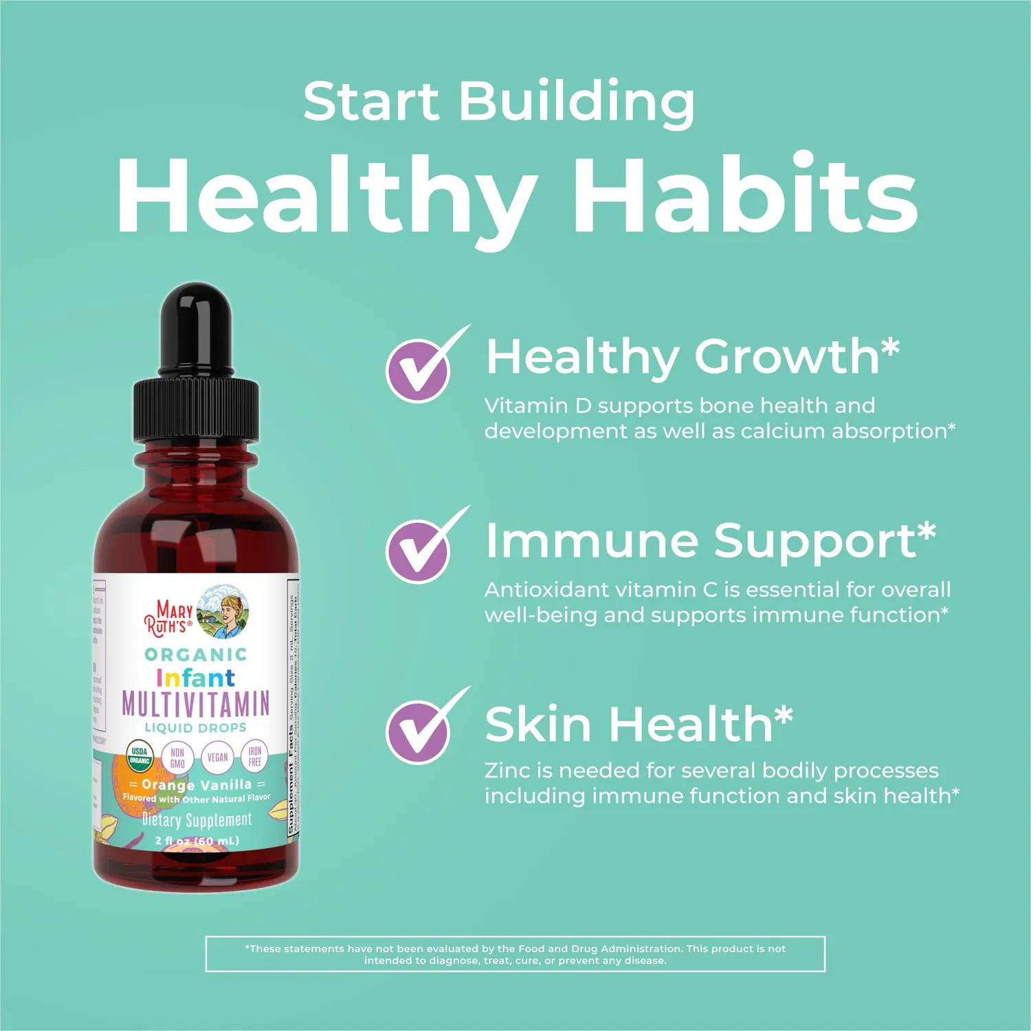MaryRuth's Organic Infant Multivitamin dråper appelsin-vanilje