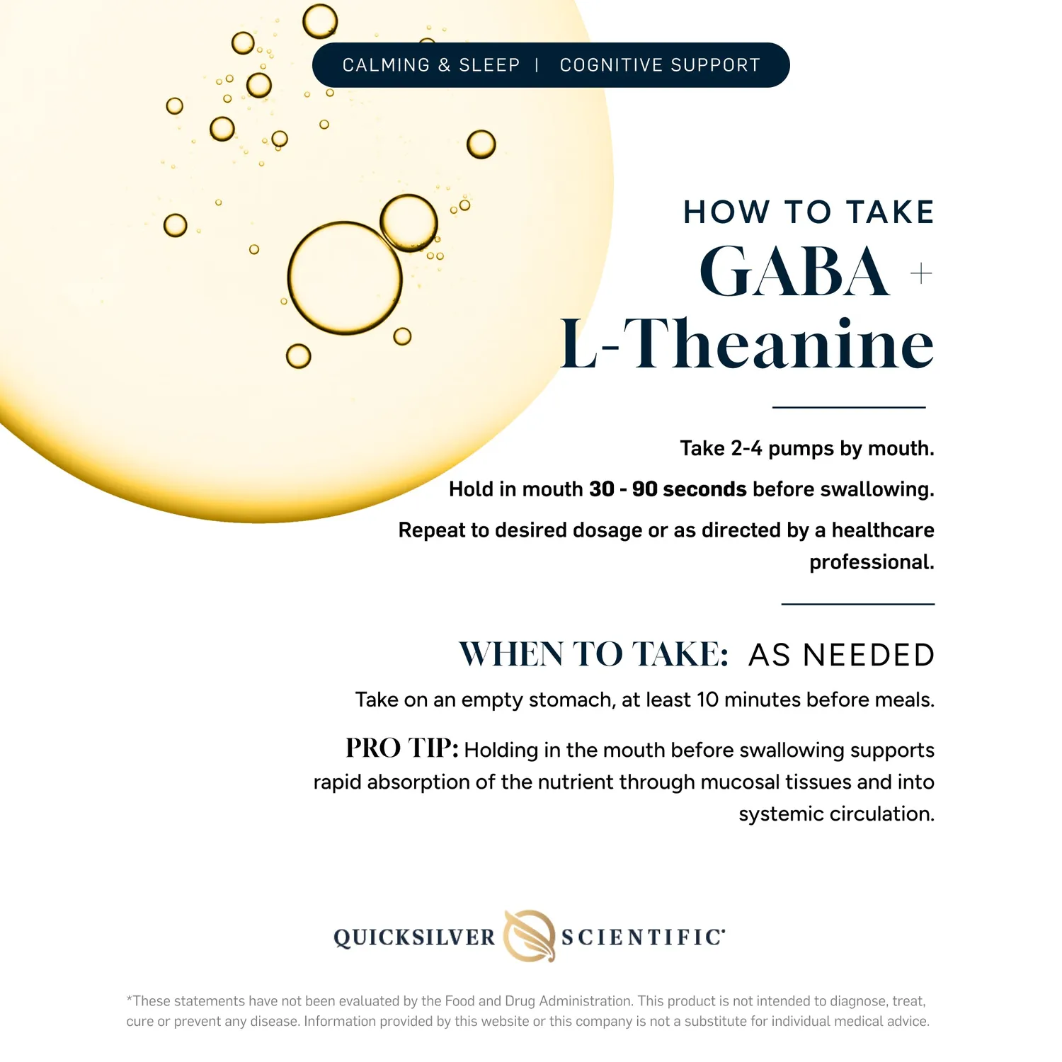 Quicksilver Scientific GABA L-Theanine dråper 50 ml ro