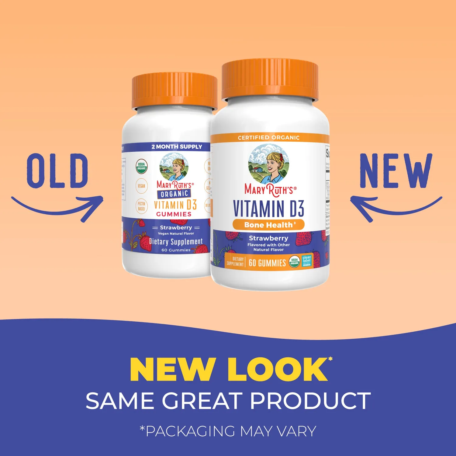 MaryRuth's Organic Vitamin D3 gummies jordbær familie