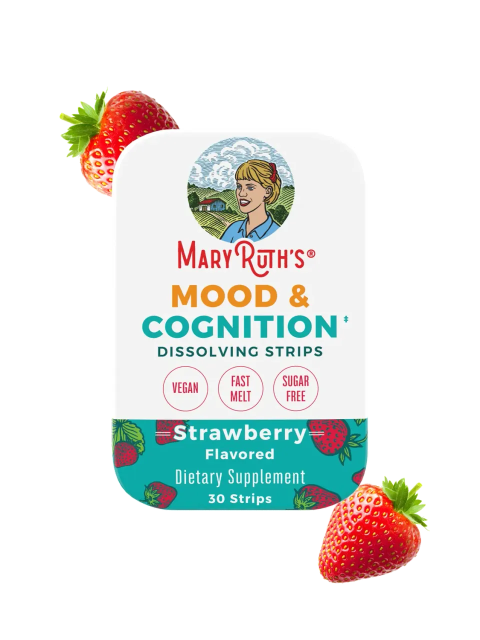 MaryRuth's Mood & Cognition strips jordbær 30 stk